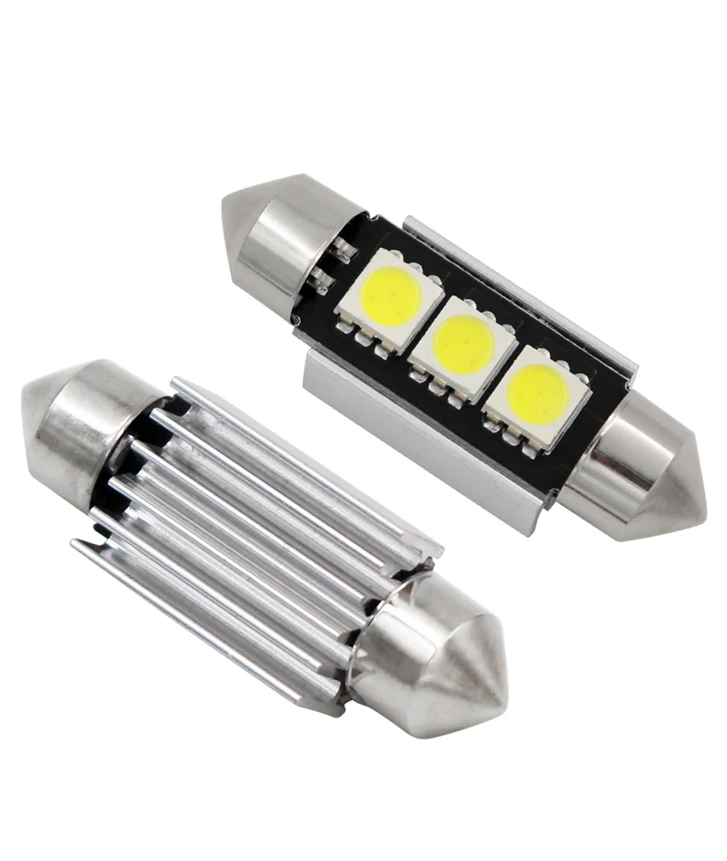 36 мм/39 мм C10W C5W 3SMD 3 SMD 5050 Светодиодные лампы canbus лампы автомобиля свет номерного знака подсветка для автомобильного номера внутренний купол лампа белый AC/DC 12V