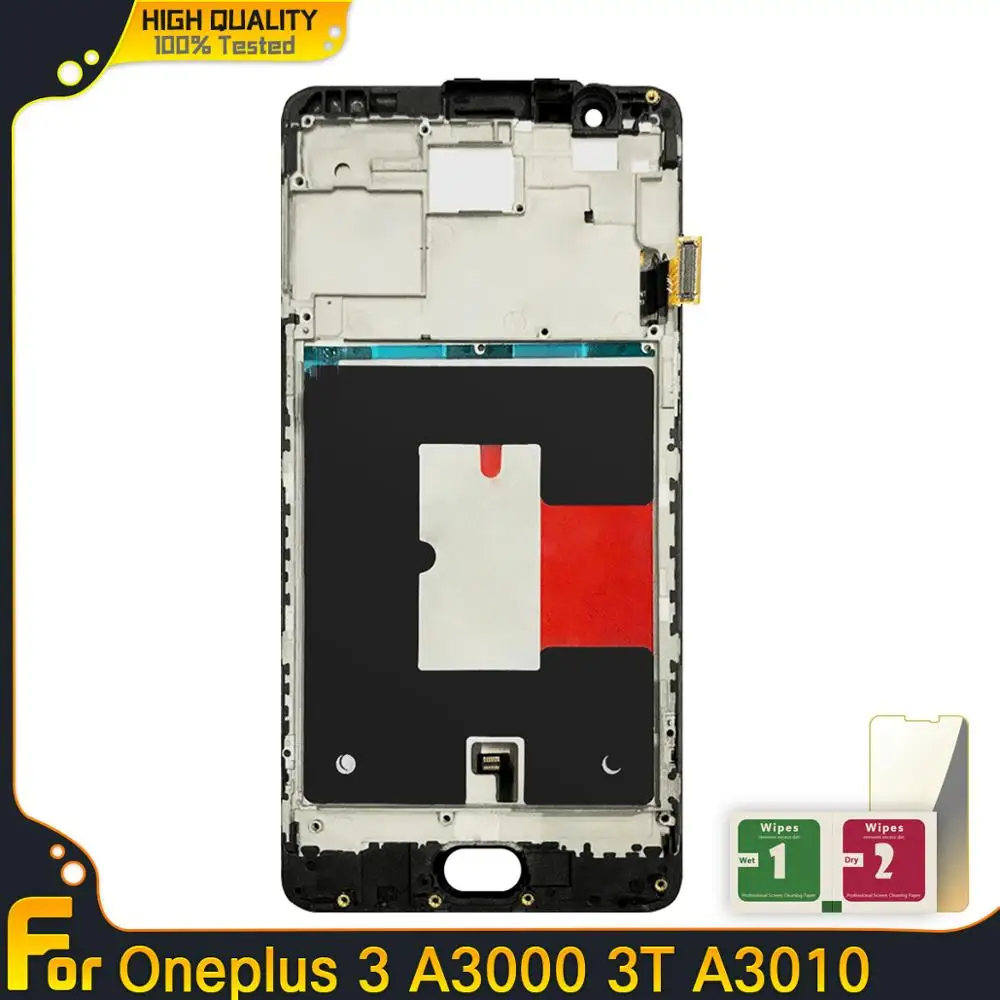 Super Amoled дисплей для Oneplus 3 A3000 3T A3010 ЖК сенсорный экран дигитайзер с рамкой 3T|Экраны