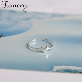 

JIANERY Retro Vintage Jewelry 925 Sterling Silver Heart Rings For Women Men Big Opening Antique Rings