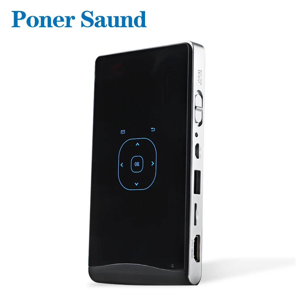 Портативный мини проектор Poner Saund DLP 100WM Wi Fi 2000 мА/ч карманный 3d видеопроектор для