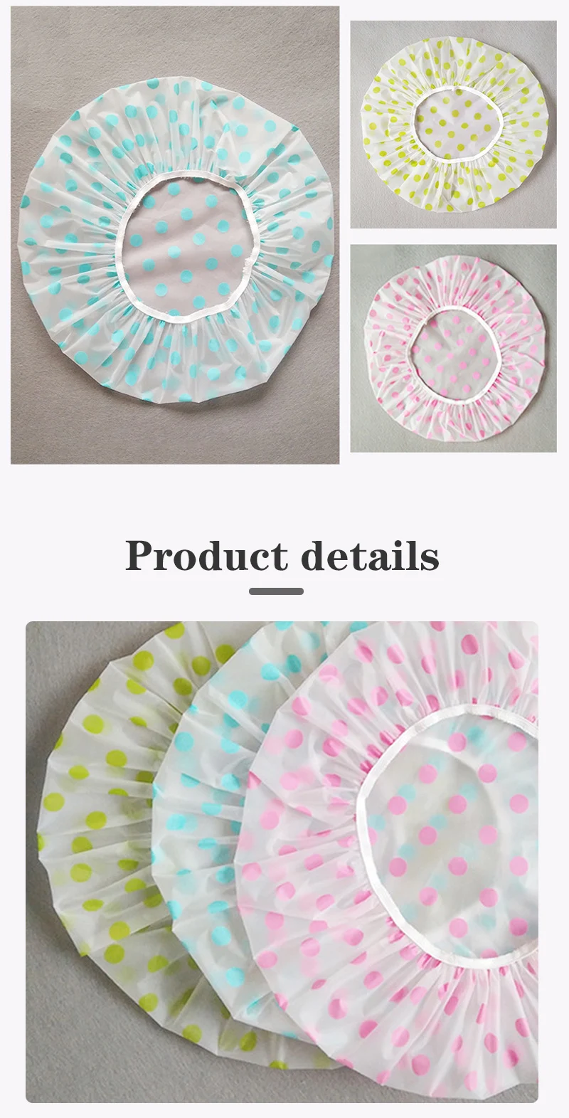 Shower cap waterproof high quality elastic 1PC female shower cap dot