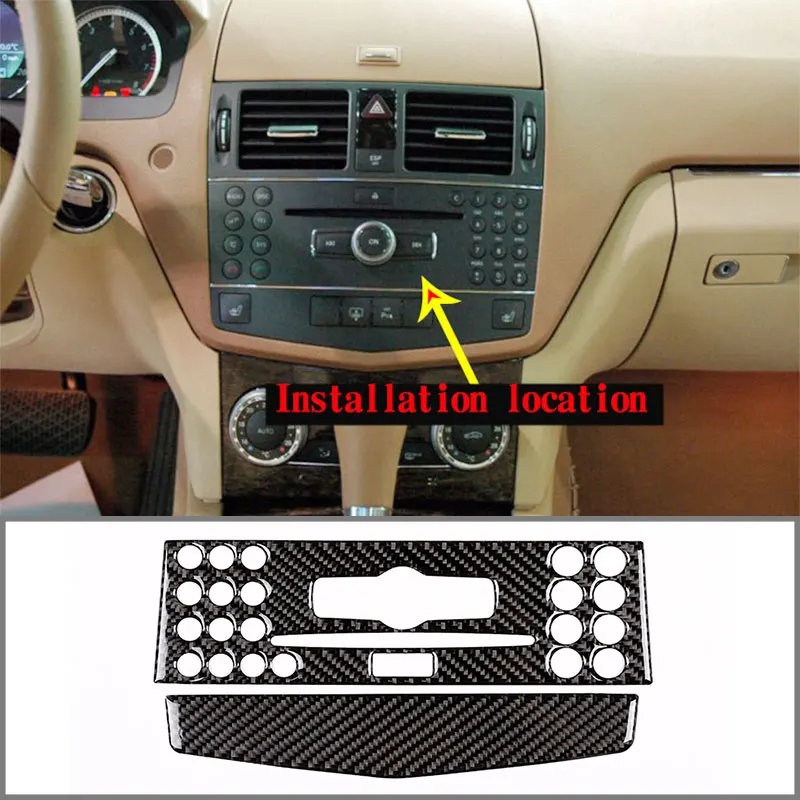 

For Mercedes-Benz C-Class W204 2007-2010 Navigation Decorative Panel, Real Carbon Fiber (Soft) Car Interior Accessories