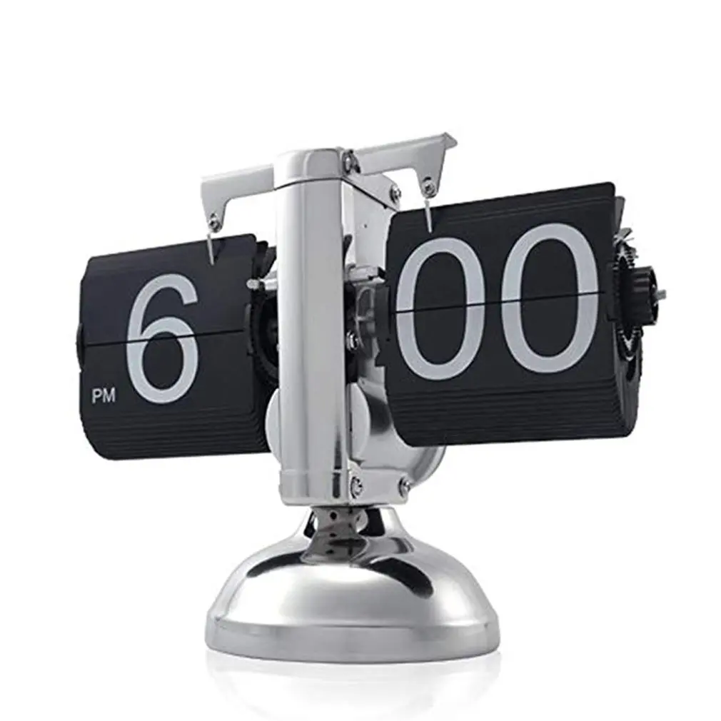 

Automatic Page Clock Retro Minimalist Home Living Room Clock Single Foot Small Balance Flip Clock