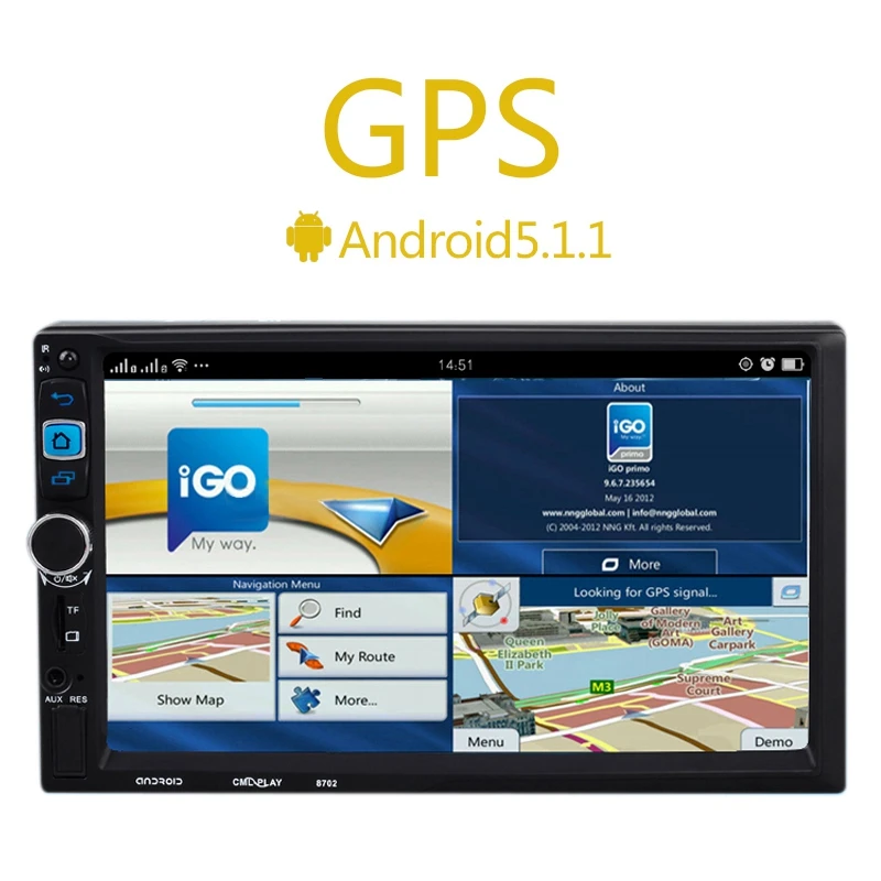 7 дюймов Автомобильный Радио Стерео Mp5 2 Din громкой связи Bluetooth навигации для Android Hd 8703