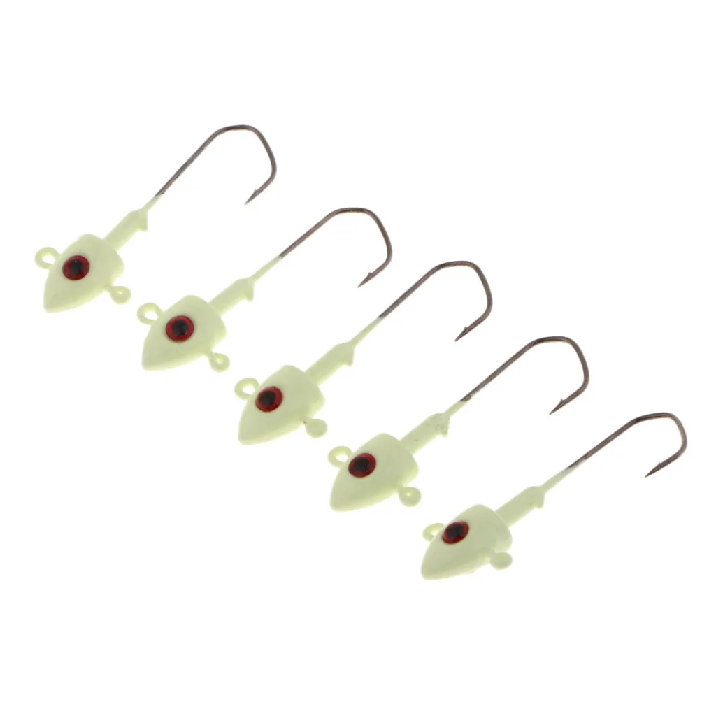 Luminous Super Sharp Fishing Hooks Jig Head Freshwater & Saltwater Fishing Baits Lures Flies Jigs Fishing Lures