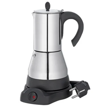 

480W Home Coffee Machine Espresso Coffee Pot European Plug-In Portable Stainless Steel Electric Moka Pot Eu Plug
