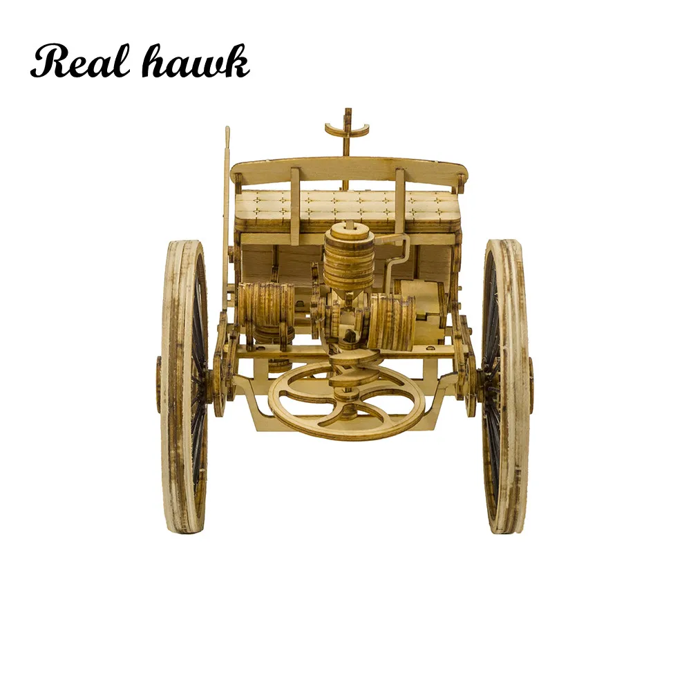 Wooden Toys Building DIY Craft Wood Furnishing Christmas Gift Present Static Model Kit Car Vintage II - 5