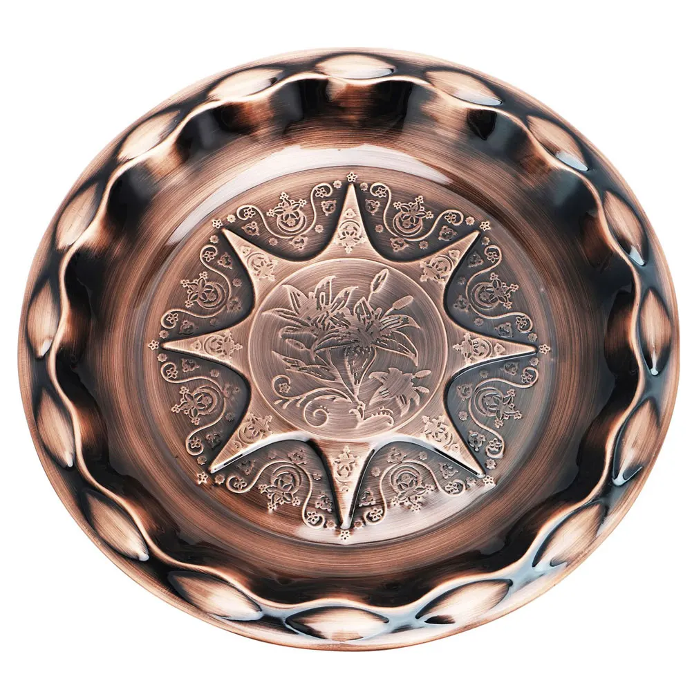 

Hot Copper Plated Fruit Plate Stainless Steel Plate Bronze Eco Friendly BPA-Free Feeding Serving Plates D6