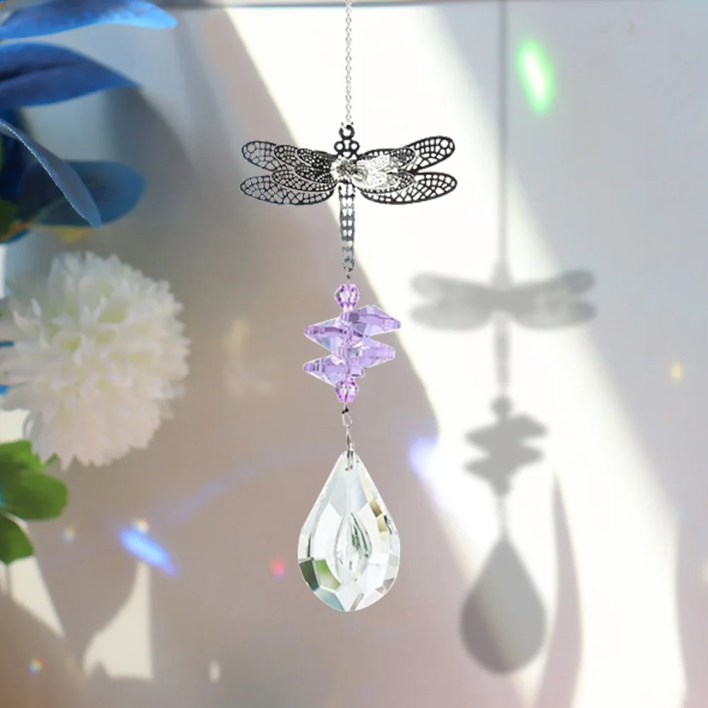 Dragonfly Handcrafted Hanging Crystal Garland Pendant DIY Chandelier Jewelry Center Part Window Garden Decoration 3