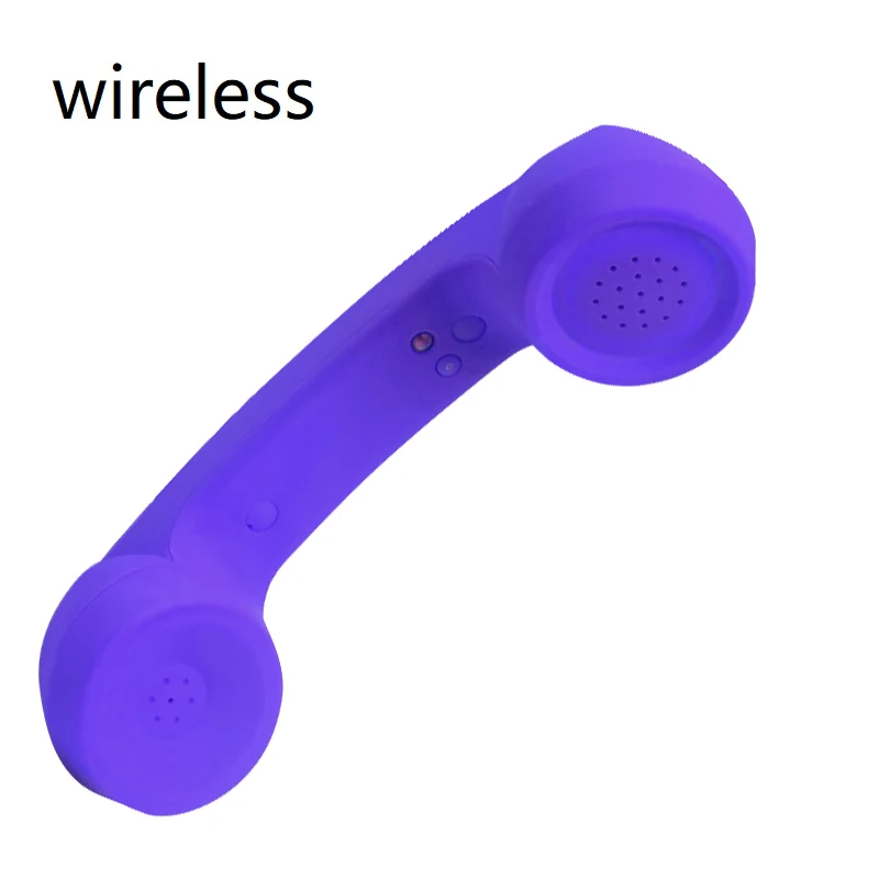 wireless purple Беспроводная телефонная трубка в стиле ретро и провод Радиационная трубка приемники наушники для мобильного телефона с комфортным звонком - Цвет: wireless purple
