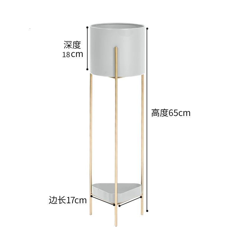 mediumgoldfoot Light Luxury Iron Art Metal Flower Airs Flowerpot Frame Indoor Landing Type Balcony Multi-storey Shelf - Цвет: mediumgoldfoot