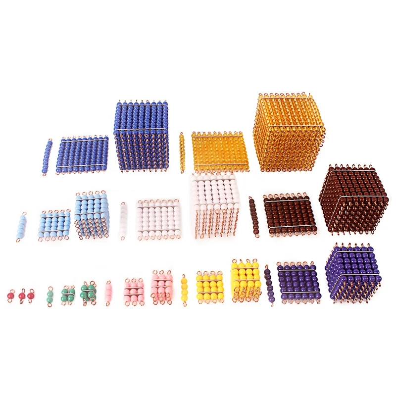 Děti hračka montessori pestrý korále kostičky thousands čtverce materiálů digitals 1-1000 matematika hraček pro děti časně vzdělávací