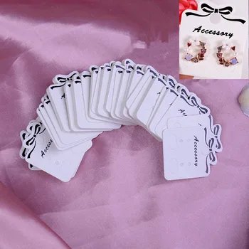 

100Pcs Ear Studs Card Label Tag Marking Tags Necklace/Earring/Hairpin/Pendant Packing Cardboard Jewelry Displays Paper Kraft