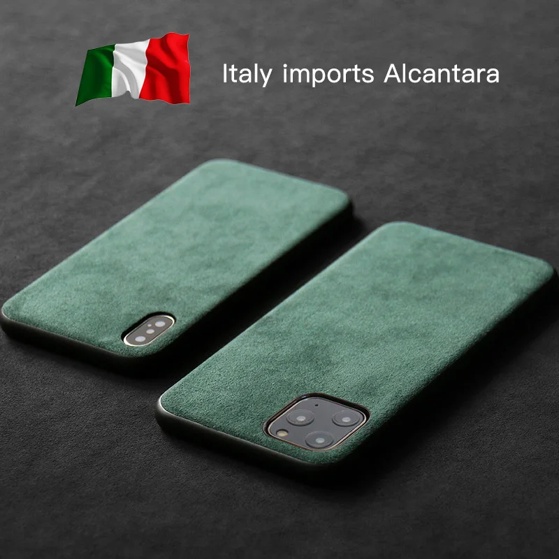 

YMW ALCANTARA Phone Case for iPhone 11/11 Pro/11 Pro Max Case artificial leather Business TPU Phone Luxury Xs Max Cover