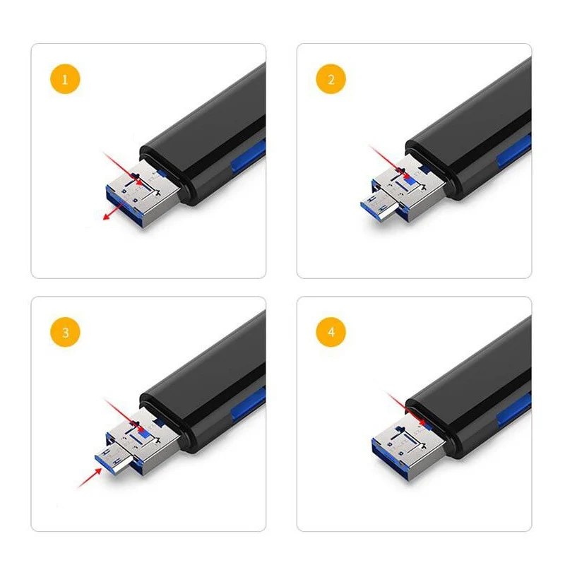 3 в 1 Тип C и Micro USB OTG кардридер универсальный высокоскоростной OTG TF SD кардридер для мобильного телефона ПК ноутбук Mac компьютер