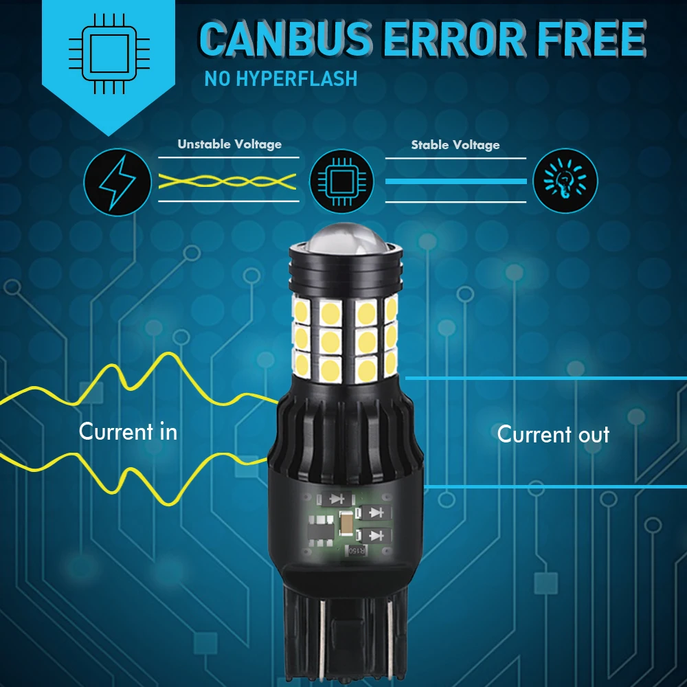 2x автомобильный 7443 светодиодный Canbus 31SMD 2835 Светодиодный T20 W21W 1156 BA15S T15 T16 W16W 3157 3156