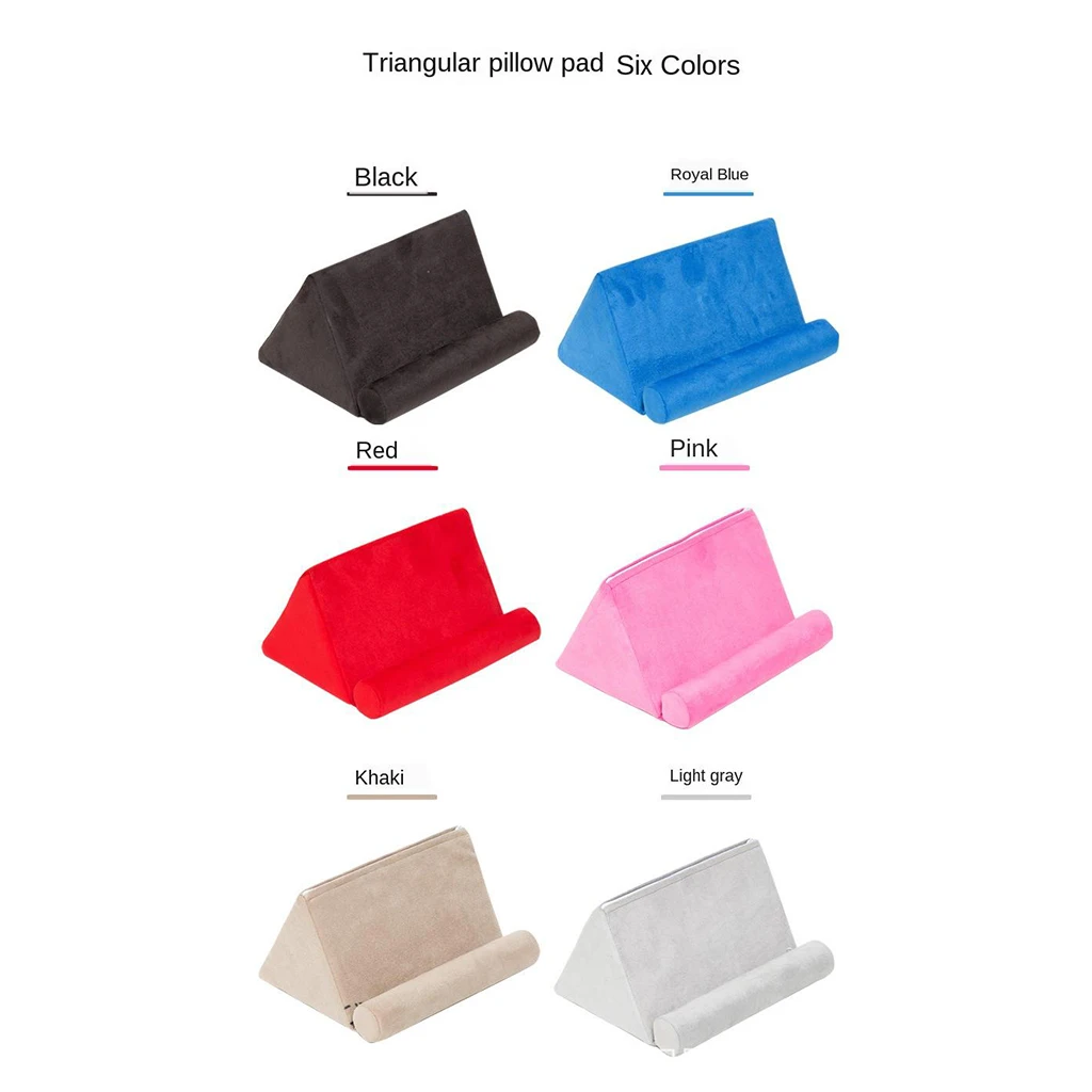 Suede Phone Tablet Holder Portable Triangle Tablet Stand Bed Sofa Couch Desk