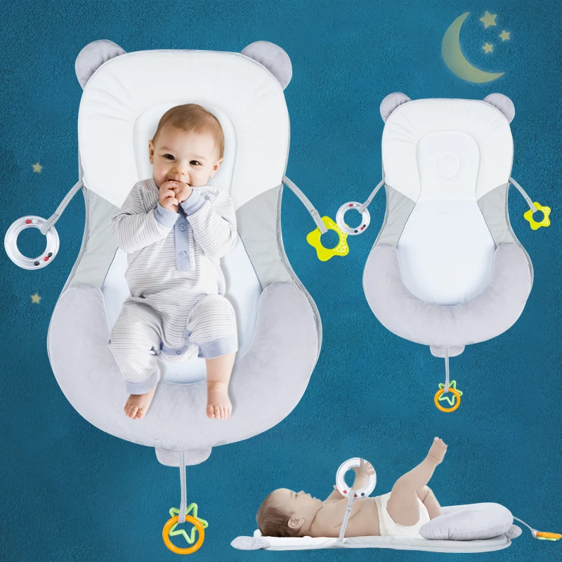 Travel Bed Stereotypes-Pillow Baby Crib Flat-Head Anti-Rollover Sleep Safety Newborn