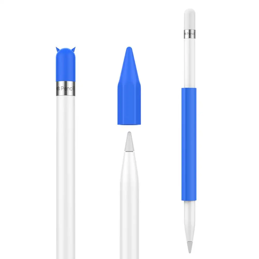 Blue Чехол-держатель для карандашей Apple, магнитный силиконовый держатель для карандашей, чехол с крышкой для карандашей iPad9.7 Pro - Цвета: Blue