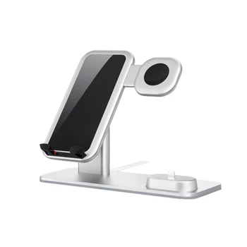 

New 3 in 1 Aluminum Alloy Qi Wireless Charger Charging Dock Station for iPhone/Apple Watch/ for Samsung iPhone Huawei