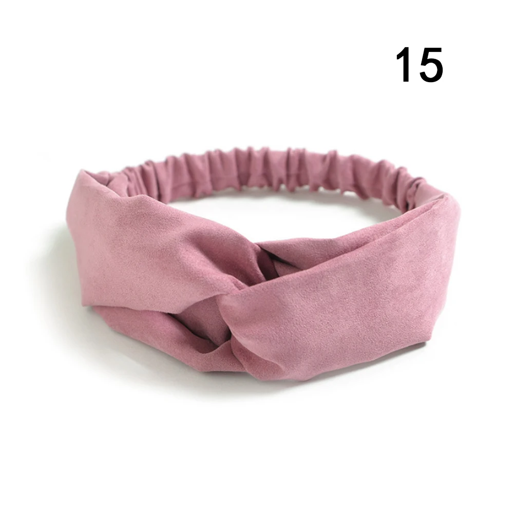 Women Suede Headband Bohemian Vintage Cross Knot Elastic Hairband Girls Hair Accessories Hair Band Floral Solid Knotted Headwear flapper headband Hair Accessories