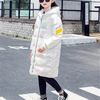

Fashion Children Down Coat Autumn Winter Long Overcoat For Kids Warm Hooded Girls Down Parkas Child Clothes Snowsuit Candy Color