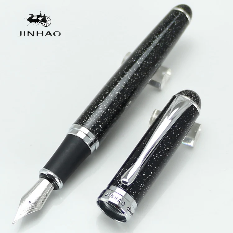 Черная фоторучка JINHAO 750 перьевая ручка с мерцающим песком канцелярские