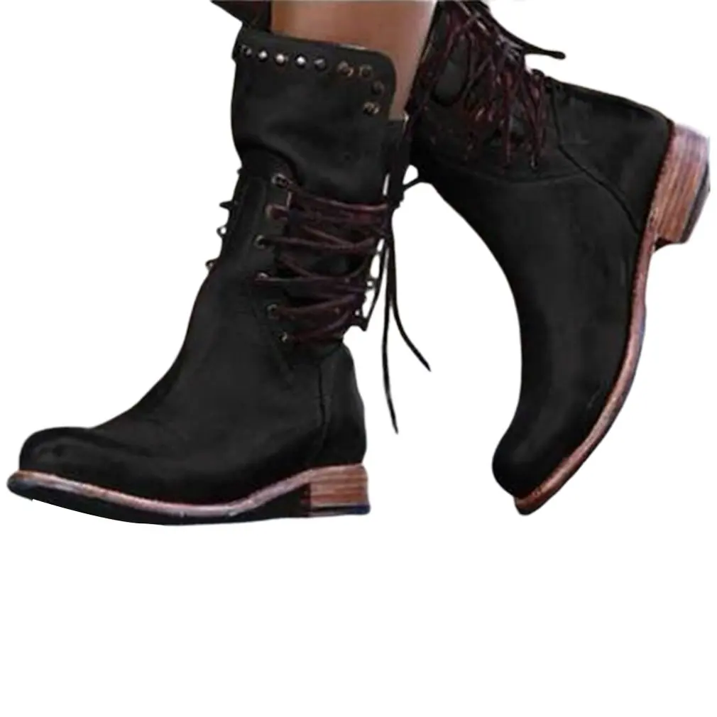 

Women's shoes Autumn Winter Fashion Women Ankle Boots Chunky Heel Round Head Pu Upper Martin Boots Essential Outfitting