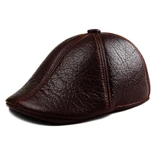 Мужская Натуральная кожа Barets теплая зимняя модная кепка Cabby Hat винтажная Кепка водителя Newsboy для мужчин наружные головные уборы
