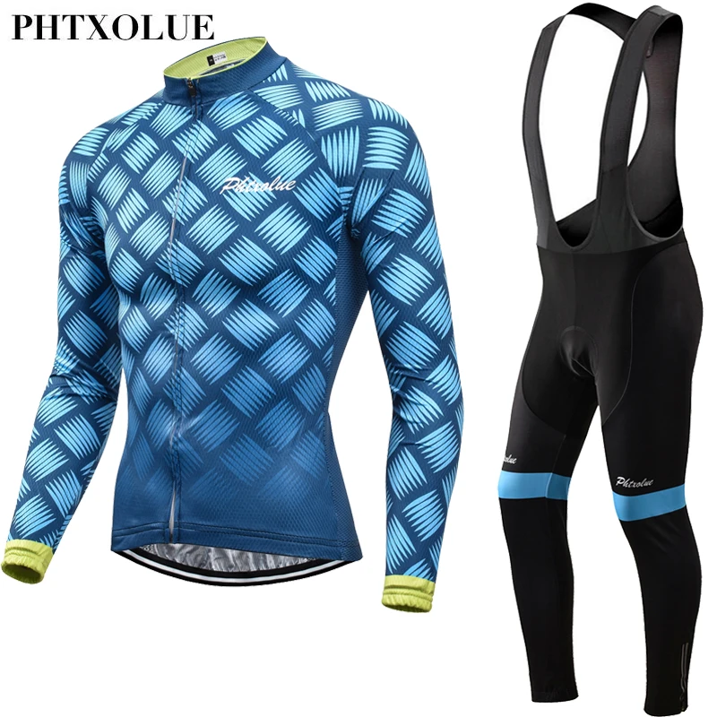 Phtxolue Pro Cycling Clothing Men Long Sleeve Cycling Jersey Set Spring Mtb Bike Wear Bicycle Clothes Ropa Maillot Ciclismo
