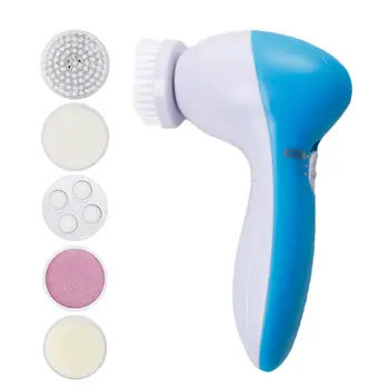 

Facial Cleansing Brush-Waterproof Face Spin Brush Set with 5 Brush Heads entle Exfoliating and Removing Blackhead