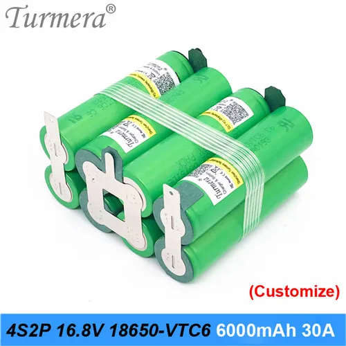 3S 4S 5s 6S 12,6 V 16,8 V 18V 25V 18650 аккумулятор US18650VTC6 3000mAh 600mAh 30A для шуры шуруповерт батареи(настройка - Цвет: 4S2P-16.8V-C6-H-01