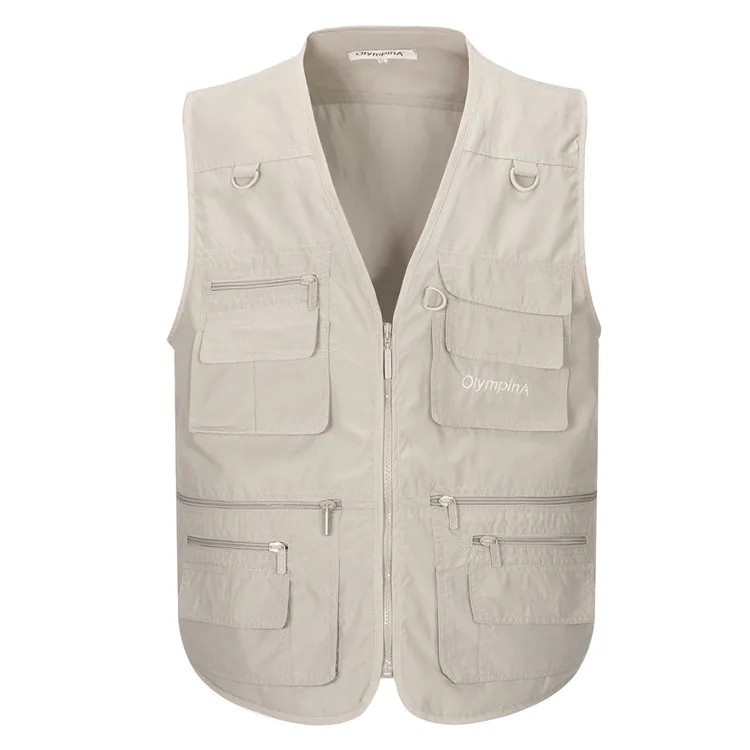 Мульти-карманы репортёра директора открытый жилет настраиваемый Печатный фотографии жилет рекламирует мужчин t Рыбалка мужчин холст 2302