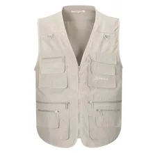 Мульти-карманы репортёра директора открытый жилет настраиваемый Печатный фотографии жилет рекламирует мужчин t Рыбалка мужчин холст 2302
