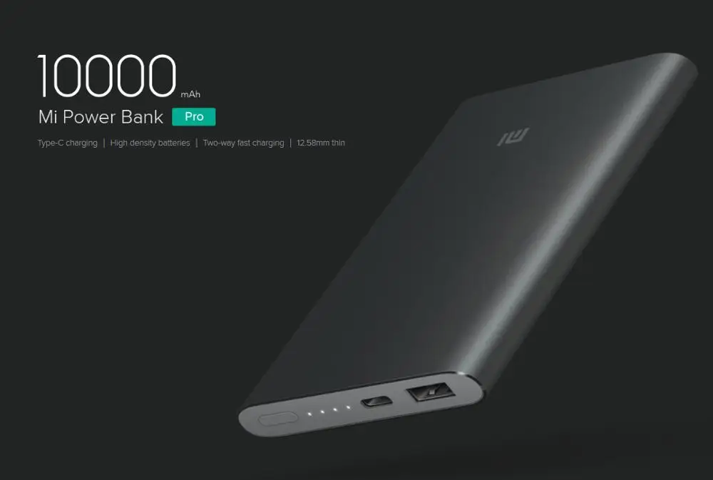 Оригинальный внешний аккумулятор Xiaomi 10000 мАч Pro Type C портативная зарядка Mi быстрая