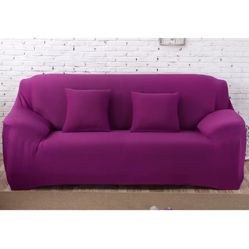 Dark Purple Покрывало из спандекса для дивана однотонные Цвет эластичный европейских и американских полиэстер угловой диван покрывало для дивана стоматологическое кресло крышка протектор Гостиная 1/2/3/4 местный - Цвет: Dark Purple