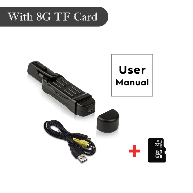 With 8G TF Card T189 мини камера DVR HD секретная микро камера видео голос аудио рекордер Микро камера маленький корпус Camara Espia поддержка Скрытая TF карта - Color: With 8G TF Card