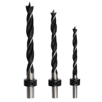 

3pcs Metal Drill Bits Set Pocket Hole Jig Wooden Particleboard Plywood Surfaces Power Drilling Tool Accessory