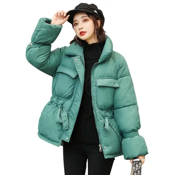 

Rlyaeiz Chaqueta Mujer Winter Jacket Women 2019 Casual Winter Warm Coat Female Lantern Sleeve Cotton Padded Short Parka Overcoat