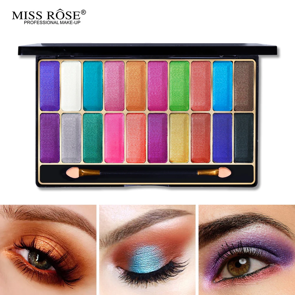 Miss Rose 20 цветные пигментированные тени для век Палитра мерцающие матовые Пудра