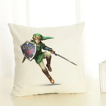 RECOLOUR Hot Sale Cartoon game Legend of Zelda square Linen Throw Pillow cover Sofa Cushion Cover for kids home Decor cojines