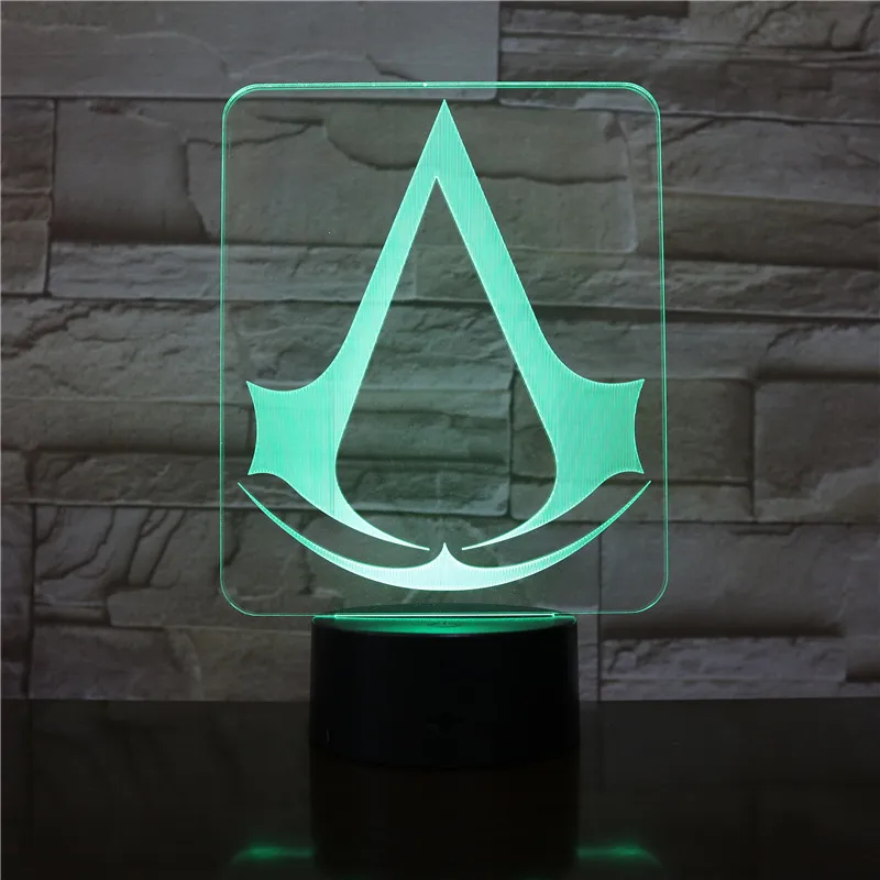 Assassins Creed Game Logo Nightlight Gift for Kids Bedroom Decor Color Changing Study Room 3d Led Night Light Lamp Dropshipping