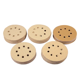 

GTBL 100 Pieces 5 Inch 8 Hole Assorted Grit Hook and Loop Sanding Discs, Premium Abrasive Aluminum Oxide Orbital Sandpaper