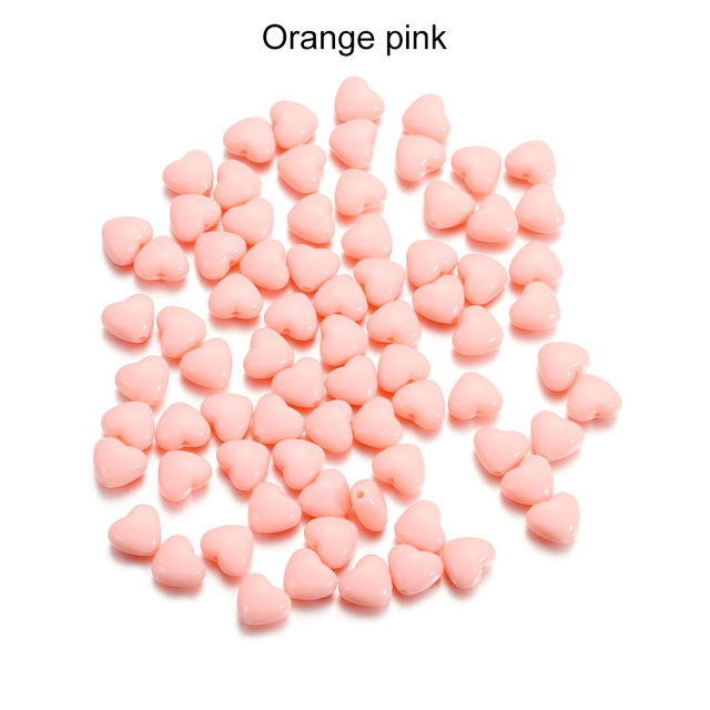 Candy Color Acrylic Heart Shape Bead Plastic Pastel Spacer For DIY Jewelry Craft Making Necklace Bracelet Accessories