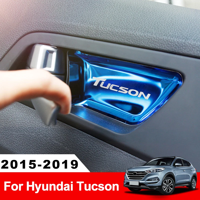 Stainless Steel Car Inner Door Bowl Sticker Trim interior moulding Cover For Hyundai Tucson 2015 2016 2017 2018 2019 Accessories