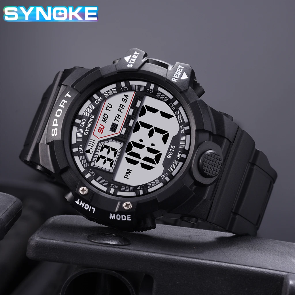 

SYNOKE Mens Watches Sports Watch 3 Bar Waterproof LED Military Digital Wristwatch Alarm Clock Relogio Masculino Reloj Hombre New