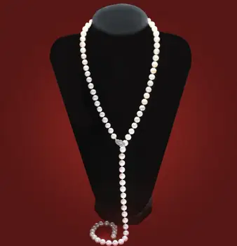 

Fashion jewelry Free Shipping long chain length freshwater pearl necklace 10-11 sweater chain necklace 60inch