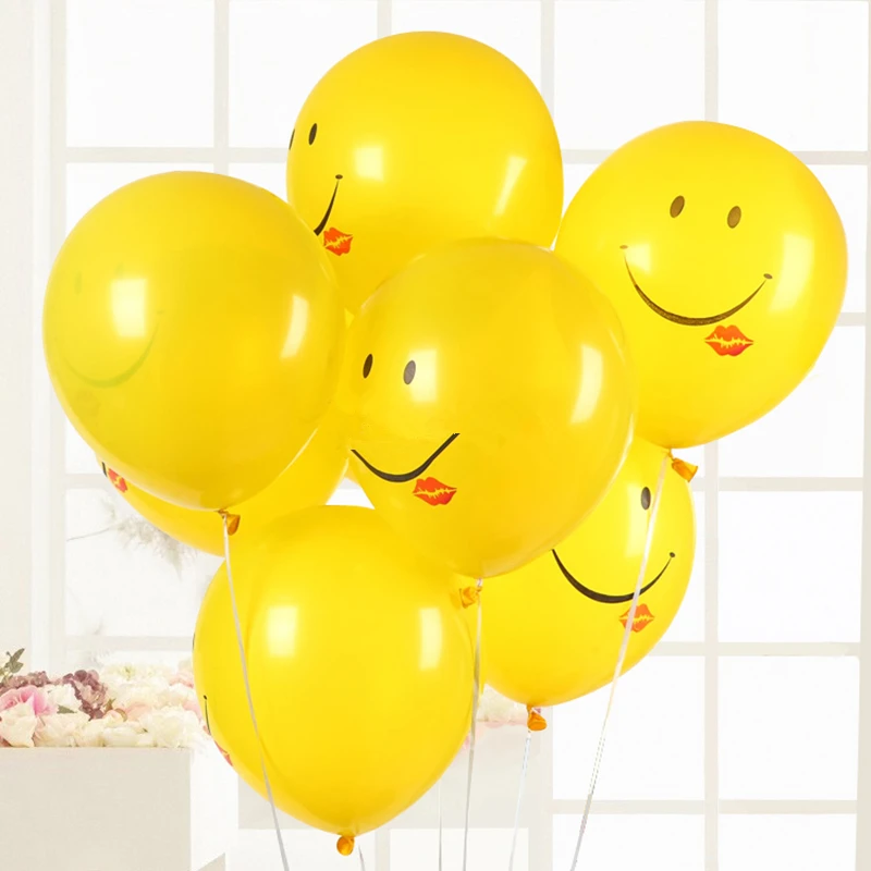 10 шт./лот 12 дюймов желтая улыбка лицо латексные шары с днем рождения украшения надувные шары для свадебной вечеринки детские игрушки