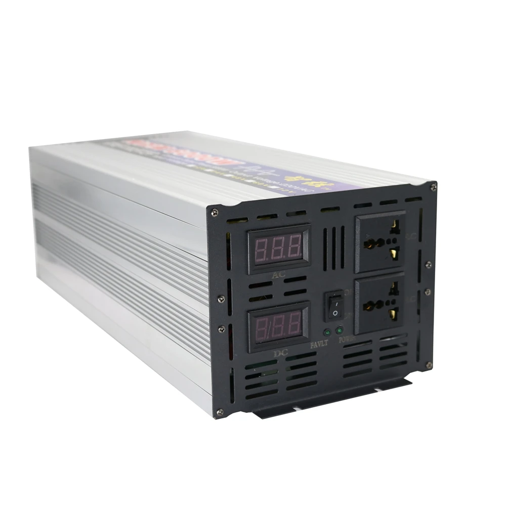 

Peak 6000W OFF Grid Inverter Pure Sine Wave DC 12V/24V to AC 220V Power Inverter Converter Dual Digital Display for Solar System