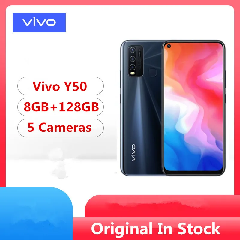 Original vivo y50 4g lte telefone móvel snapdragon 665 android 10.0 6. ...